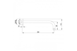 Кронштейн для верхнего душа Lemark Bronx черный, матовый (LM3787BL) - 2