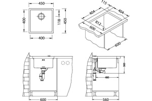 Мойка кухонная Alveus Quadrix Monarch 30 антрацит - 3