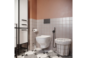 Гигиенический душ STWORKI by Damixa Хельсинки HFHS52030 со смесителем, С ВНУТРЕННЕЙ ЧАСТЬЮ, черный, встраиваемый, настенный, матовый - 3