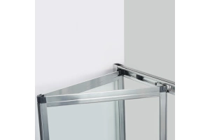 Душевая дверь в нишу Wasserkraft Weser 100х200 профиль хром стекло прозрачное - 3