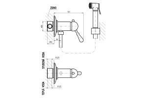 Гигиенический Rav Slezak Labe со смесителем бронза - 2