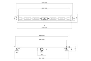 Душевой лоток Esbano Meta 80 хром матовый - 2