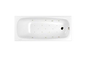 Ванна акриловая WHITECROSS Layla Slim Relax 180x80 с гидромассажем белый - бронза
