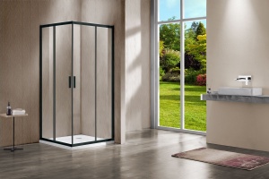 Душевой уголок Vincea Garda VSS-1G900CLB 90x90, профиль чёрный, стекло прозрачное - 2