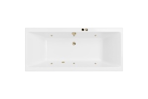 Акриловая ванна Excellent Pryzmat Slim 180x80 белая бронза с гидромассажем