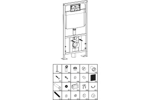 Система инсталляции для унитазов SantiLine SL-04 с кнопкой смыва - 3