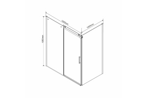 Душевой уголок Vincea Como 150х100 хром стекло прозрачное - 2