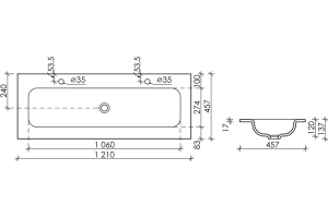 Мебельная раковина Ceramica Nova Element 121 белый (CN7016) - 2