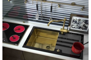 Мойка кухонная Zorg Inox Glass GL-7851-BLACK-BRONZE черное стекло - 2