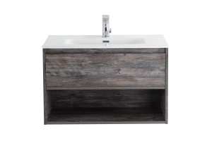 Тумба с раковиной BelBagno Kraft 80 темное дерево