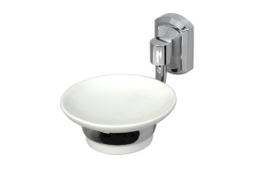 Мыльница с держателем Wasserkraft хром - белый