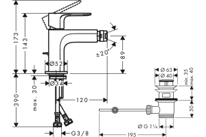Смеситель для биде Hansgrohe Rebris E черный матовый - 2