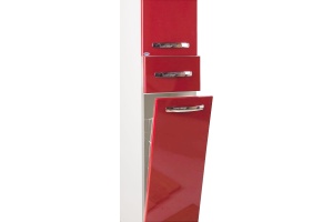 Шкаф-пенал Bellezza Рокко 35 красный с бельевой корзиной универсальный - 3