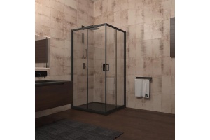 Душевой уголок Veconi Rovigo RV-13 100x100 профиль черный (RV13-100-01-C5)