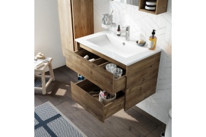 Тумба с раковиной STWORKI Карлстад 75 дуб рустикальный - 3