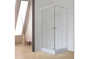 Душевой уголок Royal Bath HP 80х80 с поддоном профиль белый стекло прозрачное