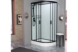 Душевая кабина Frank F411L Black левосторонняя б/к Без крыши