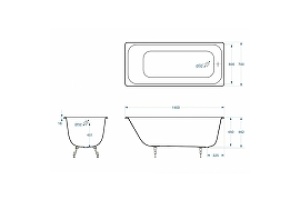 Чугунная ванна Delice Aurora 140x70 DLR230617 без отверстий под ручки и антискользящего покрытия - 2