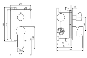 Смеситель для душа встраиваемый Excellent Oxalia хром - 2