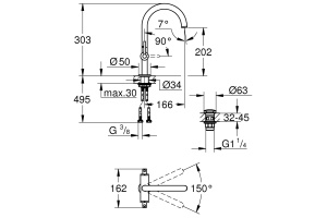 Смеситель Grohe Atrio New 21022003 для раковины - 2
