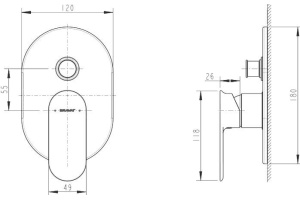 Смеситель Bravat Gina PB865104CP-2-ENG для ванны с душем - 2