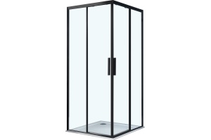 Душевой уголок Vincea Soft 90х90 профиль черный стекло прозрачное - 2