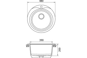 Мойка кухонная GranFest Rondo GF-R480 песочный - 3