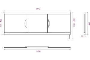 Фронтальная панель Onika Лагуна-Эконом 150 белый (515015) - 2