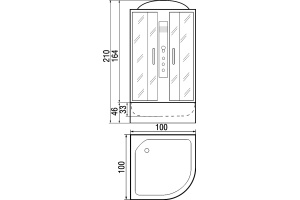 Душевая кабина с поддоном River Dunay 100/44 MT (10000001455) - 3