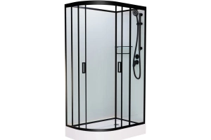 Душевая кабина Frank 120х80 правая черная стекло матовое