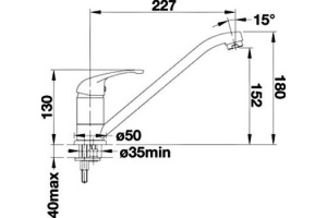 Смеситель для кухонной мойки Blanco Daras серый, хром (524189) - 2