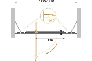 Душевая дверь в нишу Cezares Molveno BA 12 70+60 P Cr - 3