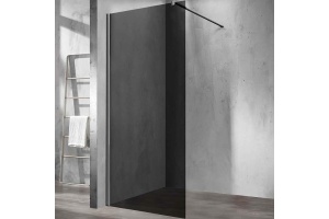 Душевая перегородка Vincea Walk-In 80х200 вороненая сталь стекло тонированное