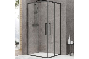 Душевой уголок Black&White Stellar Wind 100х100 черный матовый