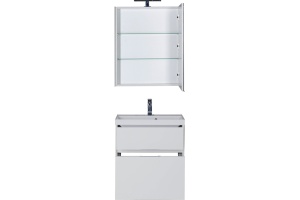 Тумба с раковиной Aquanet Латина 60 2 ящика белая - 2