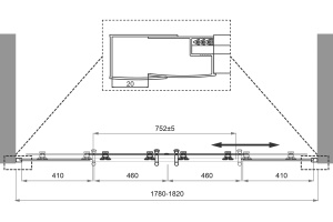 Душевая дверь BelBagno Uno 180 стекло прозрачное (UNO-195-BF-2-180-C-Cr) - 2