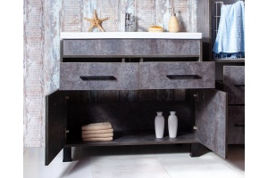 Тумба с раковиной Бриклаер Чили 90 цемент - 3