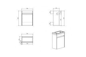 Тумба под раковину BelBagno Pietra Mini 40 L белый - 3