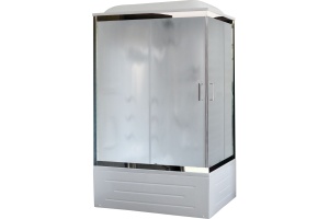 Душевая кабина Royal Bath BP 100х80 L с гидромассажем профиль белый стекло матовое