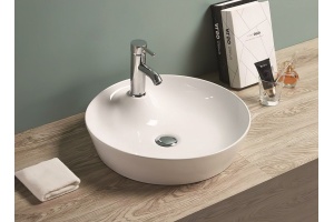 Раковина керамическая накладная AM-78111, цвет белый, 435х435х130