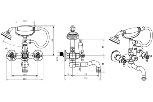 Смеситель для ванны Boheme Royal Cristal черная бронза - 2