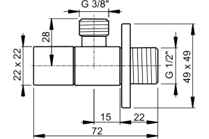 Вентиль угловой для душа Rav Slezak Alca Plast хром - 2