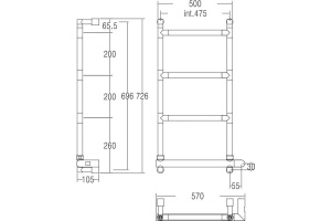 Полотенцесушитель электрический Margaroli Sereno 470-582-4 - 2