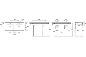 Раковина Jacob Delafon Odeon Up E4730 120 см двойная - 2