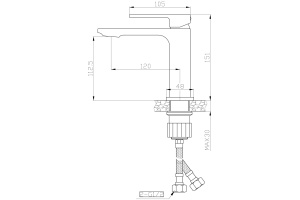 Смеситель Orange Lutz M04-021b для раковины - 2