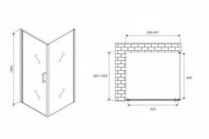 Душевой уголок Abber Sonnenstrand 60х100 хром (AG04060-S100) - 3