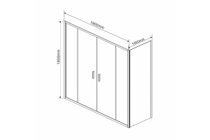 Душевой уголок Vincea Garda 190х100 хром стекло прозрачное - 2