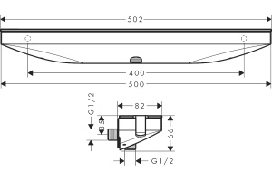 Шланговое подключение Hansgrohe Rainfinity Porter 500 26843000 с полкой и держателем - 2