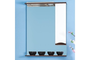 Зеркало-шкаф Бриклаер Токио 70 R венге, белый глянец