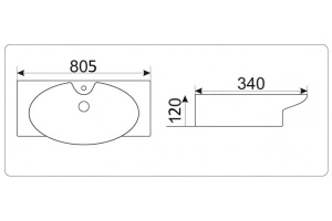 Раковина подвесная CeramaLux N 80.5 см белый (STR4282B) - 2